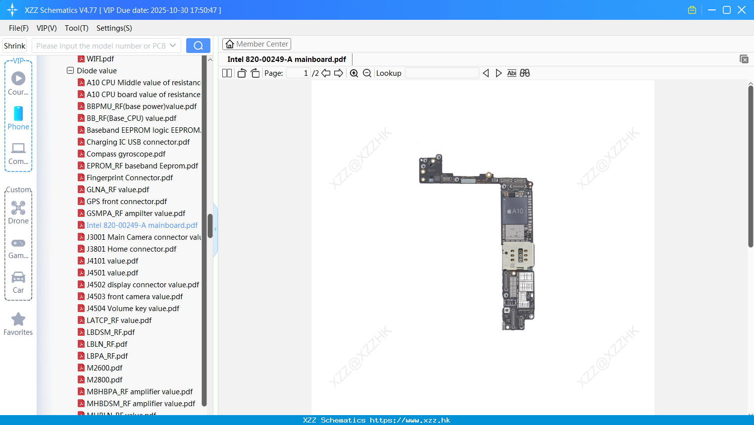 IPhone Intel 820-00249-A Mainboard